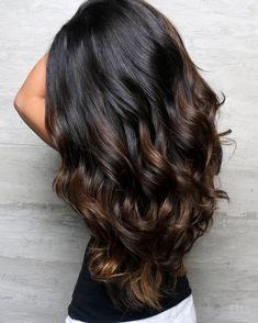 Balayage Hair Dark Black, Dark Brown Hair Balayage, Highlights For Dark Brown Hair, Black Hair Balayage, Balayage Hair Dark, Black Hair With Highlights, Dark Hair With Highlights, Brunette Balayage Hair