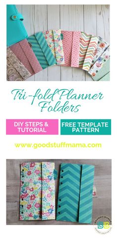 the diy fold planner folders with instructions to make them