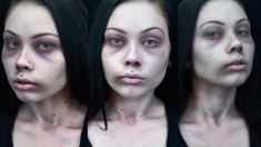 Easy Costume Makeup, Halloween Zombie Makeup, Haunted House Makeup, Costume Makeup Tutorial, Make Up Guide, Zombie Halloween Makeup, Makeup Zombie, Halloweenský Makeup, Dead Makeup