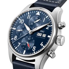 The Pilot’s Watch Chronograph 41 wins you over with versatility and a sporty design. Timeless Chronograph Watch With Tachymeter, Classic Blue Chronograph Watch With Chronometer, Timeless Chronograph Watch With Chronometer, Timeless Watch Accessories With Tachymeter, Timeless Tachymeter Watch Accessories, Classic Chronograph Watch With Tachymeter, Classic Blue Chronograph Watch With Date Indicator, Iwc Pilot Chronograph, Iwc Schaffhausen