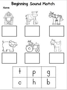 the beginning sound match worksheet for preschool