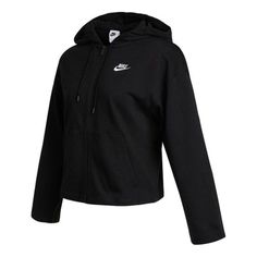 Nike Sportswear Jsy Fz Hoodie Jacket Black CJ3753-011 (Casual/Women's) Hig School, Nike Coat, Nike Sportswear, Hoodie Jacket, Black Nikes, Nike Jacket, Hoodies Womens, Casual Women, Cute Outfits