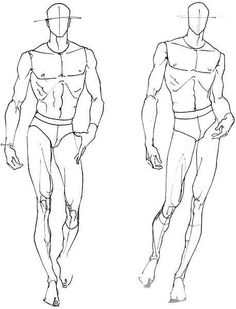 a line drawing of a man's body and torso in three different positions, from the front to the back