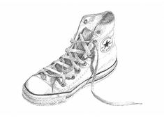 a drawing of a pair of sneakers