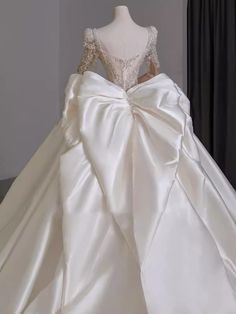 the back of a wedding dress on display