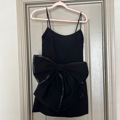 Neubyrne (Neubyrne.Com) Dahlia Bow Back Black Mini Dress! Sparkle Trim Bow, Open Back- Size M, Nwt This Is The Most Perfect Cocktail Dress For An Cocktail Party, Wedding Guest, Sorority Formal Or Homecoming. Its Open Back And Adjustable Straps Are Super Flattering And The Structured Bow With A Glitter Outline Make This The Most Perfect Dress Ever. Perfect Little Black Dress! Size M, Never Worn, New With Tags! Black Dress With Bow For Party Season, Dressy Evening Mini Dress With Bow, Dressy Bow Mini Dress For Evening, Black Dress With Bow For Night Out, Black Dress With Bow For Date Night, Evening Mini Dress With Bow, Elegant Mini Dress With Bow For Black-tie Events, Night Out Mini Dress With Bow, Black Silk Dress With Bow