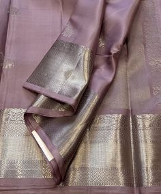 Mauve Kanchipuram Saree, Mauve Saree Contrast Blouse, Kanjipuram Silk Sarees, Kancheepuram Silk Saree, Fashion Design Classes, Bridal Sarees South Indian