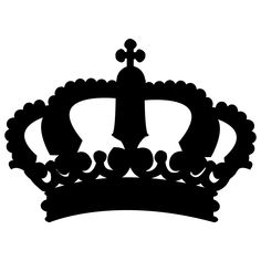 a black and white silhouette of a crown