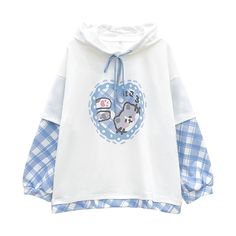 Lovely Cat Hoodie PN3929 ●Size: Length 70 cm,bust 130 cm,shoulder 55 cm,sleeve 54 cm. (Please allow 1-3cm differs due to manual measurement.As different computers display colors differently,the color of the actual may vary slightly from the above images.Thanks for your understanding.) ●Material: cotton ●About Shipping: We attach great importance to the orders of each customer and parcel delivery. 1.Processing time: 2-3 business days. 2.Shipping time: 10-15 business days to US, please allow 3-4 weeks shipping to other country.(Shipping times can be affected by variable customs clearance times or public holidays.) Kawaii Cotton Hoodie Top, Cute Long Sleeve Top With Drawstring Hood, Kawaii Long Sleeve Hoodie With Cat Design, Kawaii Oversized Hoodie Top, White Kawaii Hoodie Top, Kawaii Style Oversized Hoodie Top, Oversized Kawaii Hoodie Top, Cute Long Sleeve Sweatshirt With Cat Design, Blue Harajuku Style Long Sleeve Sweatshirt