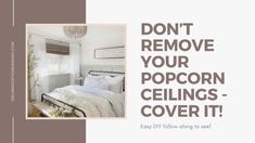 an advertisement for popcorn ceilings and coverings is shown in the middle of a photo