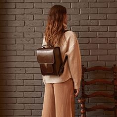 Rigid Box Style Brown Leather Rucksack Backpack Box Backpack, Rucksack Backpack, Simple Beauty, Classic Leather, Timeless Classic, Clip Ins, The Vintage