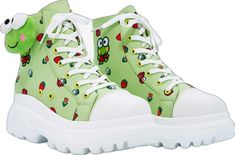 Green Spring Platform Sneakers, Cute Spring High-top Sneakers With Round Toe, Cute High-top Sneakers With Round Toe For Spring, Trendy Green High-top Platform Sneakers, Spring Green Platform Sneakers, Spring High-top Sneakers With Thick Bottom, Cute High-top Summer Sneakers, Cute High-top Sneakers For Spring, Cute High-top Sneakers For Summer