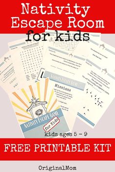 the free printable nativity escape room for kids with instructions to help them learn how to