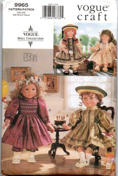 two pictures of children's dresses and hats in the same pattern, one is made from