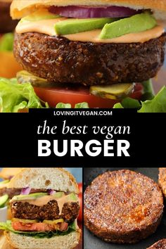 the best vegan burgers with cheese, lettuce and tomato