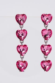 Elevate your style with our stunning Jasmine 4-Tier Crystal Rhinestone Heart Shaped Earrings. Designed with sparkling crystals in a heart shape, these earrings add a touch of glamour to any outfit. Made with high-quality materials, these earrings are durable and eye-catching. Perfect for special occasions or everyday wear. SizeHEIGHT: 2.35"WIDTH: 0.5" QualityMade with Quality Materials for Endurance. ImportedEQ8428 Luxury Drop Earrings For Valentine's Day, Hearts Earrings, Pink Heart Earrings, Eyeliner Makeup, Fancy Earrings, Random Ideas, Heart Shaped Earrings, Crystal Rose, Rhinestone Heart