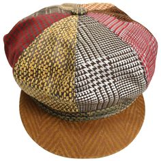 - Size M - 100% Leather. Newsboy Cap Pattern, Paper Boy Hat, Woman Hats, Brown Leather Hat, Tartan Hat, Plaid Hat, Sewing Hats, Plaid Hats, Brown Hat