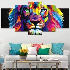 Be The Lion Multi Panel Canvas Wall Art - NicheCanvas Fierce Animals, Lion Wall Art, Animal Artwork, King Of The Jungle, Lion Canvas, Animals Artwork, Visual Artwork, The Lion, The Wild