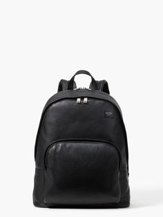 Rich pebbled leather ensures this Jack Spade backpack always looks smart; handy details like a padded back (because yours isn't) adjustable straps and a secure sleeve for your 13-inch laptop help you go the extra mile on the longest days. Going hands-free has never been a wiser decision. | Kate Spade Jack Spade Pebbled Leather Backpack, Black Kate Spade Leather Backpack For On-the-go, Luxury Bags With Leather Trim For Commuting, Luxury Commuting Bags With Leather Trim, Luxury Textured Leather Standard Backpack, Luxury Leather Backpack With Textured Finish, Textured Leather Everyday Backpack, Luxury Textured Leather Business Backpack, Luxury Backpack With Textured Leather For Daily Use, Classic Textured Leather Backpack Bag