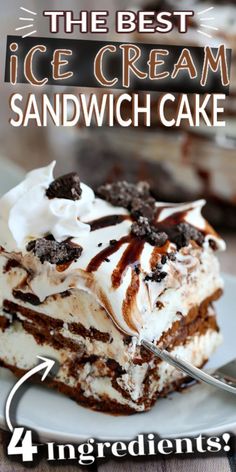 the best ice cream sandwich cake with 4 ingredients