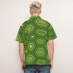 • 60s 70s Style Shirt, Mod Shirt Men, Mid Century Shirt Men, Green Op Art Shirt Men, Space Age Shirt, Green Hippie Shirt Men, Boho Shirt Men: Embrace the vibrant energy of the 60s and 70s with this eye-catching shirt, featuring a bold geometric pattern print in lime green and black.• Premium Fabric Blend: Crafted from 95% polyester and 5% spandex, this shirt offers a comfortable regular fit with nonelastic fabric, ensuring both style and comfort.• Classic Cuban Collar: Designed with a Cuban coll Retro Green Collared Shirt, Retro Green Camp Shirt With Relaxed Fit, Green Retro Camp Shirt With Relaxed Fit, Retro Green Relaxed Fit Camp Shirt, Green Retro Relaxed Fit Camp Shirt, Green Casual Shirt With Retro Print, Casual Green Shirt With Retro Print, Green Collared Top With Retro Print, Retro Green Camp Shirt With Graphic Print