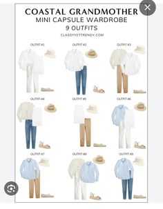 Mini Capsule Wardrobe, Mid 30s, Look Working Girl, Grandma Aesthetic, Grandma Chic, Pieces Outfits, Coastal Fashion, Classy Yet Trendy