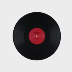 a black and red record on a white background