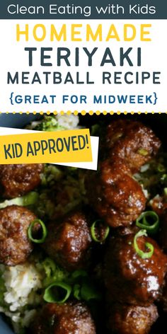 homemade-teriyaki-meatball-recipe Homemade Teriyaki Meatballs, Healthy Meatball Dinner Recipes, Mid Week Dinner Ideas, Ground Beef Meatball Recipes, Healthy Beef Meatballs, Beef Meatball Recipes, Teriyaki Ground Beef, Meatballs With Broccoli, Beef Mince Recipes