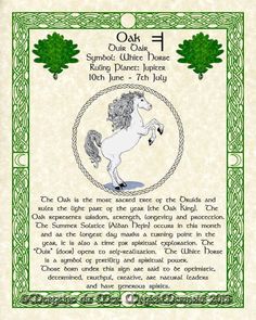 a cross stitch pattern with an image of a white horse in a circle and the words oak