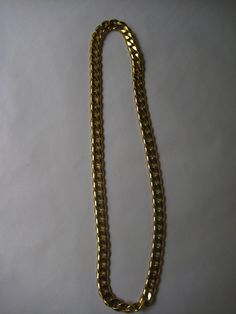 Very nice gold plated chain,thick links, 60 cm in length. New condition perfect. Tracked and insured postage from France. Gold Chain Link Necklace For Formal Occasions, Gold Metal Cuban Link Chain Necklace, Gold Metal Cuban Link Necklace, Formal Cuban Link Necklace With Chunky Chain, Formal Gold Cuban Link Necklace, Gold Figaro Chain Necklace With Rectangular Links, Formal Cuban Link Gold-tone Chain Necklace, Formal Gold-tone Cuban Link Chain Necklace, Formal Cuban Link Gold Chain Necklace