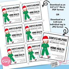 santa's helpers id badge for the home health team - printables