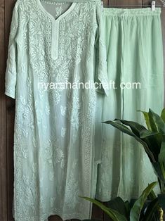 Lucknow Chikankari Kurta, Palazzo and Dupatta/liner Included/free Shipping in US - Etsy Navratri Pista Green Palazzo Set With Chikankari Embroidery, Designer Pista Green Palazzo Set With Chikankari Embroidery, Traditional Pista Green Palazzo Set With Chikankari Embroidery, Pista Green Palazzo Set With Chikankari Embroidery For Wedding, Pista Green Palazzo Set With Chikankari Embroidery For Festivals, Wedding Palazzo Set In Pista Green With Chikankari Embroidery, Wedding Pista Green Palazzo Set With Chikankari Embroidery, Wedding Pista Green Chikankari Palazzo Set, Unstitched Pista Green Palazzo Set With Chikankari Embroidery