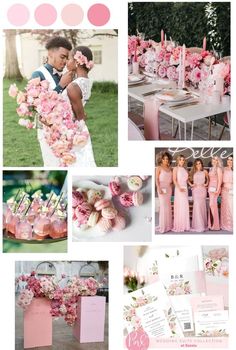 pink and white wedding color scheme