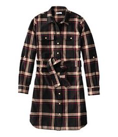 #LLBean: Women's Signature Camp Flannel Shirt Dress, Button-Front Classic Shirt Dress For Fall With Placket, Fall Shirt Dress With Placket For Daywear, Shirt Dress With Placket And Spread Collar For Fall, Fall Knee-length Shirt Dress With Placket, Plaid Button-up Shirt Dress For Work, Fall Plaid Shirt Dress With Buttons, Plaid Shirt Dress With Buttons For Fall, Plaid Shirt Dress For Workwear In Fall, Plaid Shirt Dress For Fall Workwear