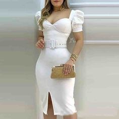 Material:+Polyester Gender:+Women Item+Type:Dress Color:+White,+Purple,+Black Size:+S,M,L,XL Spring Fashion Casual, Square Neck Dress, Midi Dress Summer, Hip Dress, Trend Fashion, One Piece Dress, Womens Midi Dresses, Summer Dresses For Women, Women Pullover