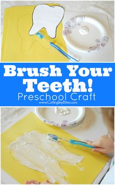 Teeth Preschool, Tooth Preschool, Dental Health Preschool Crafts, Health Preschool, Dental Health Week, Dental Health Preschool, Dental Health Activities, Dental Health Month, Sikat Gigi