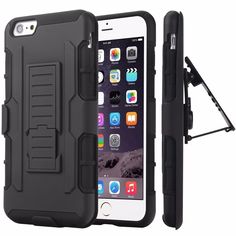 an iphone case that is attached to the back of a cell phone with a clip on it