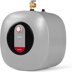 a tankless water heater with thermostaer on it's side