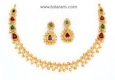 Luxury 22k Gold Chandbali Necklace, Uncut Diamond Necklace, 22k Gold Necklace, Simple Jewellery, 22k Gold Jewelry, Gold Jewelry Stores, 22 Carat Gold, Diamond Necklace Set, Polki Jewellery