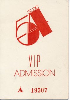 Original Studio 54 VIP Admission Pass (1977)                                                                                                                                                                                 More Musica Disco, Boogie Nights, Disco Theme, 70s Party, Disco Fever, Vip Pass, Disco Music