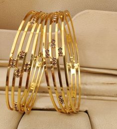 Elegant Lightweight Gold Plated Bangles with Crystals | Traditional Indian Bangles Set of 2 | Daily Wear Gold Plated Bangles| Gift for her Daily Use Gold Bangles Indian, Indian Bangles Set, Gold Bangles Indian, Indian Bangles, American Diamond Necklaces, Oxidized Necklace, Bangles Set, Bangle Ring, Gold Plated Bangles