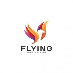 the flying bird logo is colorful and elegant