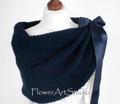 Dark Blue Bridesmaid Shawl Blue Wedding Wrap Bridal Shawl | Etsy Elegant Shawl Capelet For Weddings, Elegant Wedding Shawl Capelet, Elegant Wedding Capelet Shawl, Elegant Handmade Shawl As Gift, Elegant Handmade Shawl For Gift, Elegant Winter Capelet, Elegant Evening Capelet For Winter, Elegant Evening Winter Capelet, Elegant Handmade Shawl For Wedding