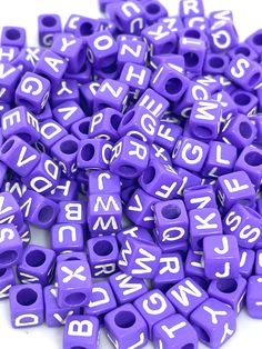 ♥ Purple alphabet beads perfect for your custom jewelry creations. ♥ Dimensions: 7mm ♥ Set comes with 200 beads Cute Mask, Alphabet Beads, Beads Diy, Letter Beads, Beaded Material, Pony Beads, Beaded Jewelry Diy, Acrylic Beads, Jewelry Creation