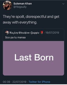 someone posted this tweet on their twitter account last born in 2013, and it was too funny