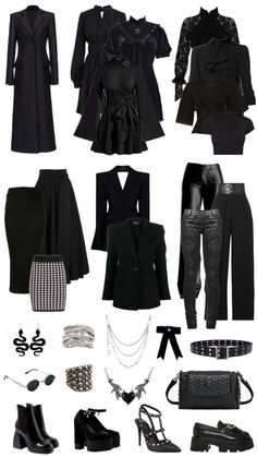 Gothic Chic Fashion, Edgy Work Outfits, Corporate Goth, Casual Goth, Black Clothes, Corporate Outfits, Dark Outfits, All Black Outfit, Gothic Outfits