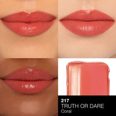 A color-meets-care hybrid lipstick with dimensional shine and hydration. Afterglow sensual shine lipstick. Coral. High-Shine finish. LIPSTICK. Nars Products, Nars Lip, Nars Lipstick, Coral Lipstick, Shine Lipstick, Hydrating Lipstick, Truth Or Dare, Lip Shine, Lip Hydration