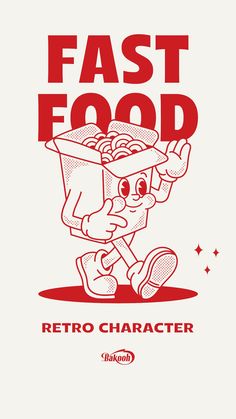 Fast Food Retro Character pinterestlogo #identity🖌️. Retro Food Packaging, Street Food Logo, Logo Design Food, Food Characters, Logo Design Graphics, Street Food Design, Fast Food Logos, Food Illustration Design, American Dinner