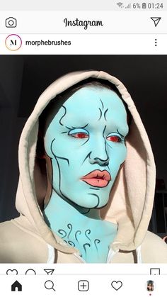 Handsome Squidward, Pretty Halloween, Horror Makeup, Character Makeup, Halloween Makeup Inspiration