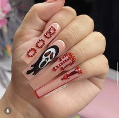 How To Be Pretty, Pink Halloween Nails, Ghost Nails, Blood Nails, Horror Nails, Holloween Nails, Get Ready For Halloween, Halloween Acrylic Nails